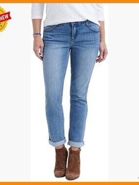 Petite Ab Solution Jeans with Elastic Waist and Mesh Panels